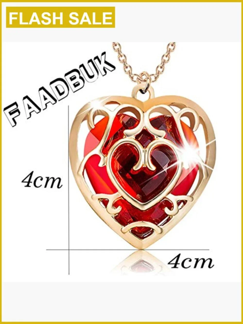 Heart Pendant Necklace Cosplay Gift Adjustable Chain